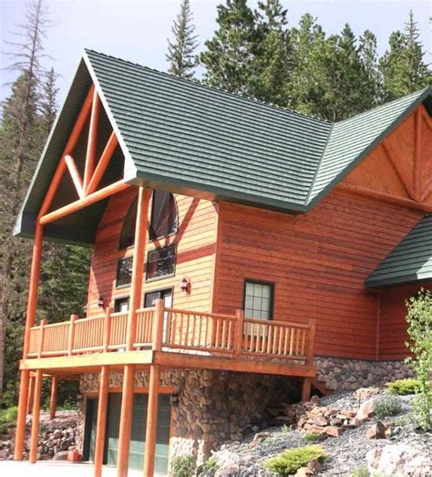Large Log Cabin Inspired Home With A Green Metal Roof Kasselshake