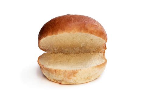 Plain Burger Bun Isolated On White Stock Image Image Of Wheat Yeast