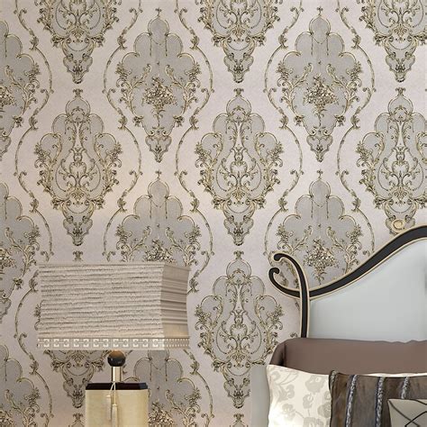 Grey White Luxury Textured Floral Damask Pattern