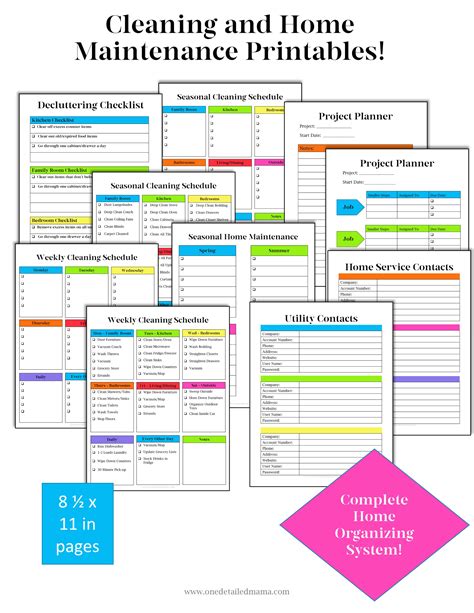 Home Management Binder Printables One Detailed Mama
