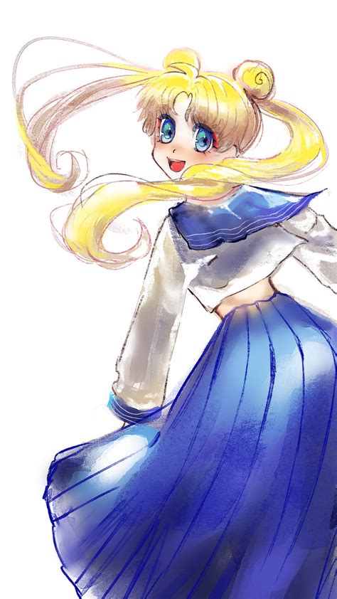 Fecchi The Illustrator Fanart Usagi Tsukino School Uniform Sailor Moon