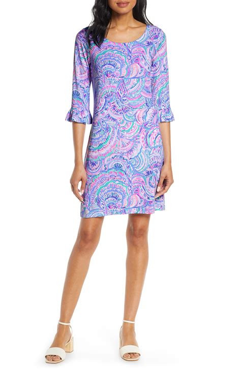 Lilly Pulitzer Lilly Pulitzer Sophie Upf 50 Ruffle Shift Dress In Blue