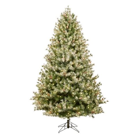 Ge 75 Ft Carolina Pine Pre Lit Flocked Artificial Christmas Tree With