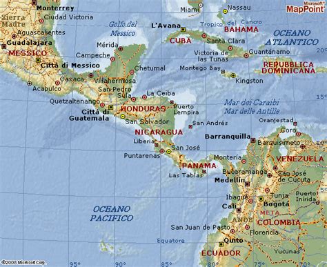 Carta Geografica Dellamerica Centrale