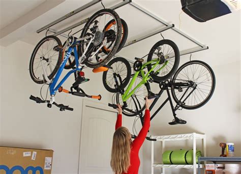 Storing bikes on the ceiling. 15 Practical Bike Storage Ideas: For Garage and Indoors ...