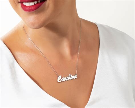 Cursive Name Necklace Name Necklace Gold Personalized Etsy