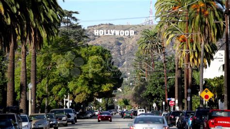 Hollywood Sign Up The Street Stock Footage Ad Signhollywoodstreet