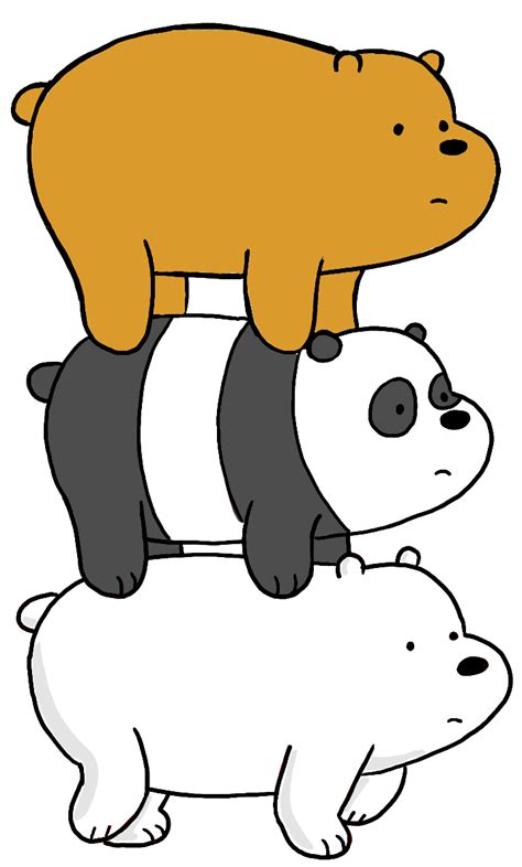 how to draw grizzly panda and ice bear from we bare bears bearstack how to draw step by step