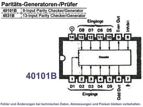 9 Bit Parity Generator Checker Pdip 14 Typ 40101b Grieder Elektronik