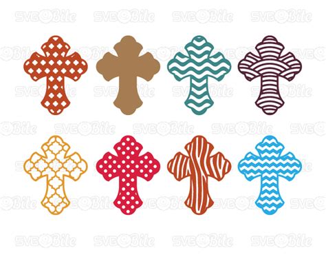 Cross Easter Patterned SVG DXF PNG EPS cutting files for Cricut