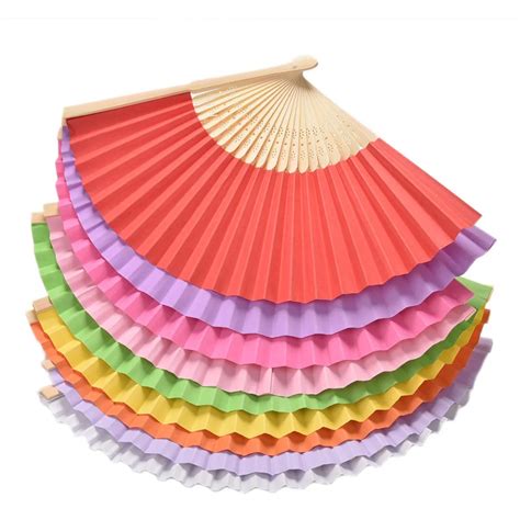 Buy 9 Colors 1pcs Wedding Hand Fans Folding Chinese