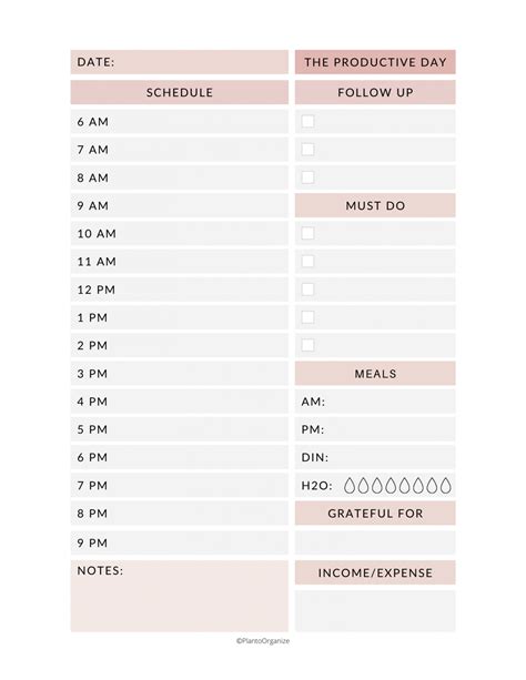 Free Productivity Planner Printable Plan To Organize