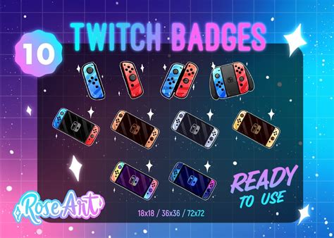 Twitch Subbit Badges Ns Controllers Pack Switch Etsy