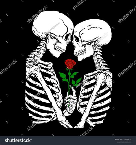 Skeleton Love Vector Human Skull Lovers Stock Vector Royalty Free