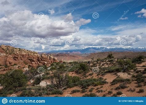 Vast Desert Landscape Inside Of Arches National Park In Utah Editorial