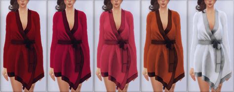 Sims 4 Ccs The Best Elliesimple Satin Robe By Loubelle