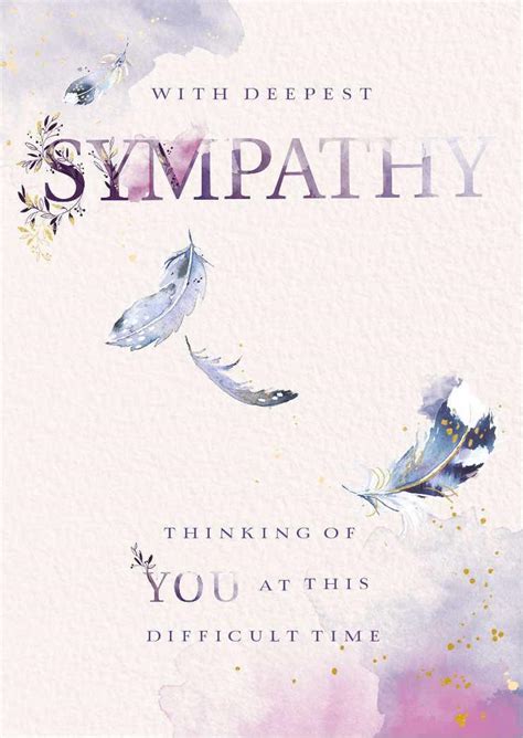 Sympathy Card Contemporary Floating Feathers Highworth Emporium