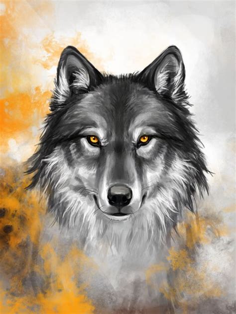 Amber Wolf By Kimdingwall Anime Wolf Drawing Wolf Painting Wolf Artwork