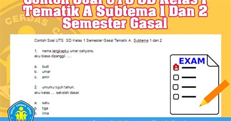 Check spelling or type a new query. Contoh Soal Uts Sd Kelas 1 Tematik A Subtema 1 Dan 2 ...