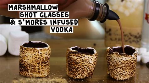 Marshmallow Shot Glasses With S Mores Infused Vodka Tipsy Bartender Recipe Infused Vodka