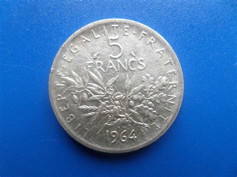 Monnaie De 5 Francs Argent Semeuse De 1964
