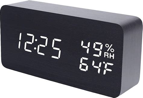 Alarm Clock Wooden Digital Clock Modern Decorative