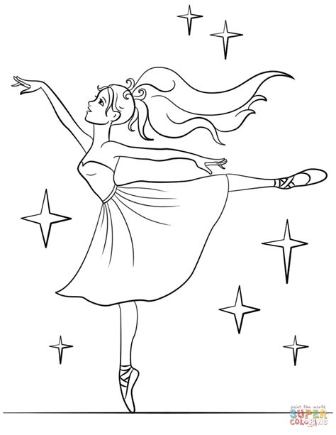 Beautiful Ballerina Coloring Page Free Printable Coloring Pages
