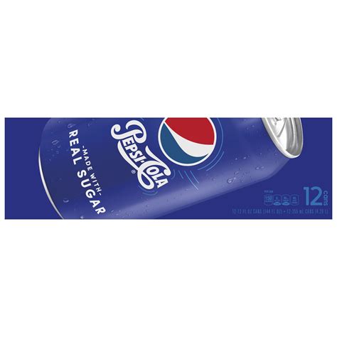 Pepsi Cola Made With Real Sugar Soda Pop 12 Oz 12 Pack Cans