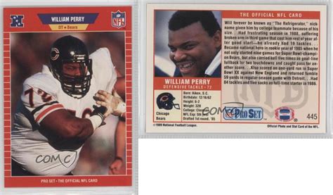 Check spelling or type a new query. 1989 Pro Set #445 William Perry Chicago Bears Football ...