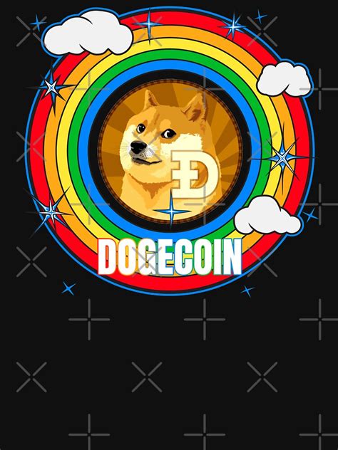 Dogecoin Doge Cryptocurrency Rainbow T Shirt By Bitcoin Fashion