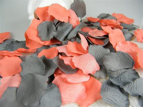 Decor Coral And Grey Artificial Rose Petals 2675903 Weddbook