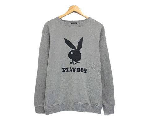 Playboy Bunny Crewneck Sweatshirt Big Logo Spell Out Pullover Etsy