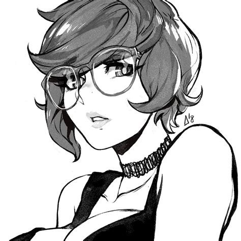 Girl With Glasses Hah Character Art In 2019 Manga Art