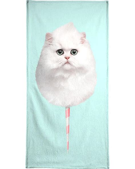 Cotton Candy Cat Bath Towel Juniqe