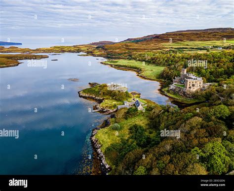 Aerial Of Dunvegan Castle Isle Of Skye Inner Hebrides Scotland