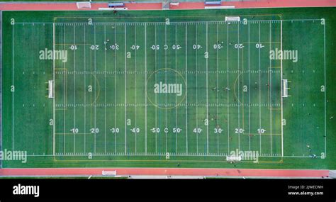 American Football Field Aerial View Stock Photo Alamy