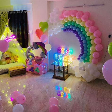Rainbow Birthday Decoration Prepare 2 Party