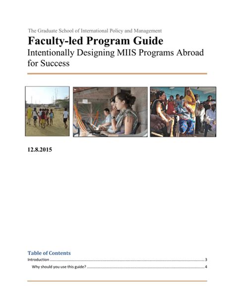 Faculty Led Program Guide Intentionally Designing Miis Programs Abroad