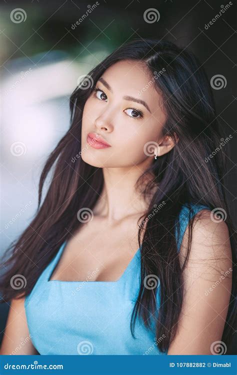 Attractive Asian Woman Portrait Stock Photo Image Of Happy Cute