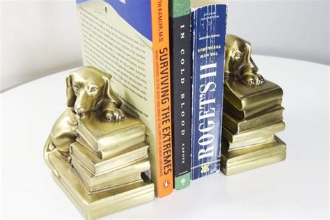 Vintage Brass Cast Dachshund Dogs Bookends Etsy Dog Bookends