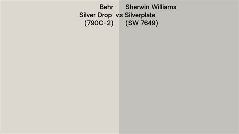Behr Silver Drop 790c 2 Vs Sherwin Williams Silverplate Sw 7649