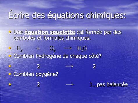 Ppt 54 Les équations Chimiques Et Les Réactions Chimiques Powerpoint