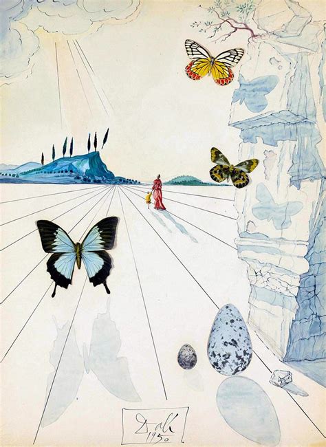 Salvador Dali Butterflies Art Reproduction Giclee 8x12 Canvas Print