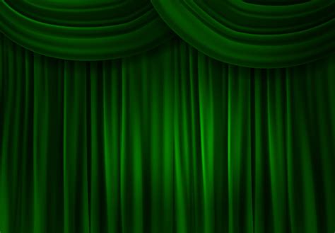 Green Curtain Closes On Stage Background Vector Illustration 10628225