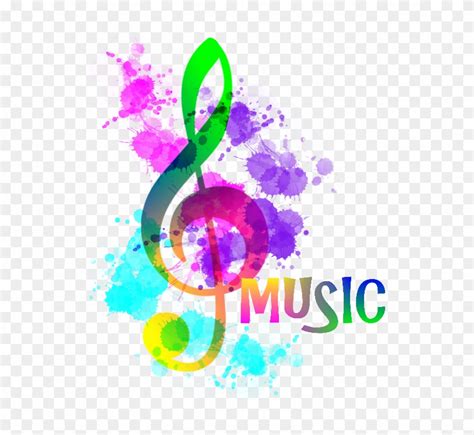 Music Notes Clipart Rainbow Funky Treble Clef Png Download