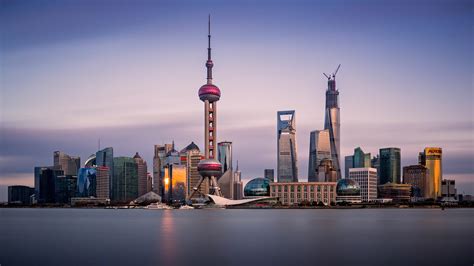 Shanghai Skyline Modern And Oriental Pearl Tv Tower Desktop Wallpaper