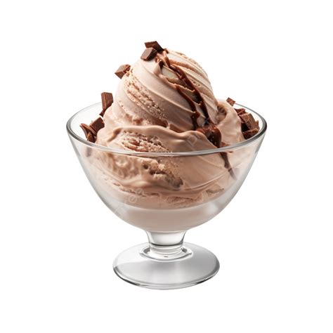 Chocolate Ice Cream In A Glass Bowl Generative With Ai Ice Cream