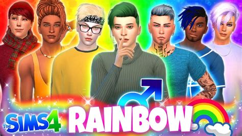 🌈guy Rainbow Sims😍 Sims 4 Cas Challenge Youtube