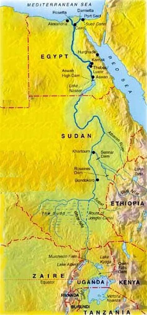 Primarily, the river nile is the main source of water in egypt and sudan. Map of the Nile
