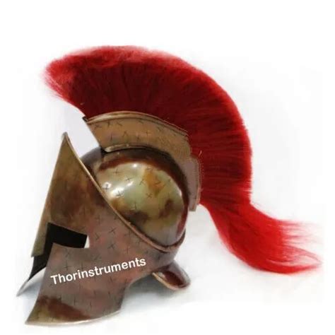 300 Movie Spartan King Armor Leonidas Medieval Helmet Red Plume